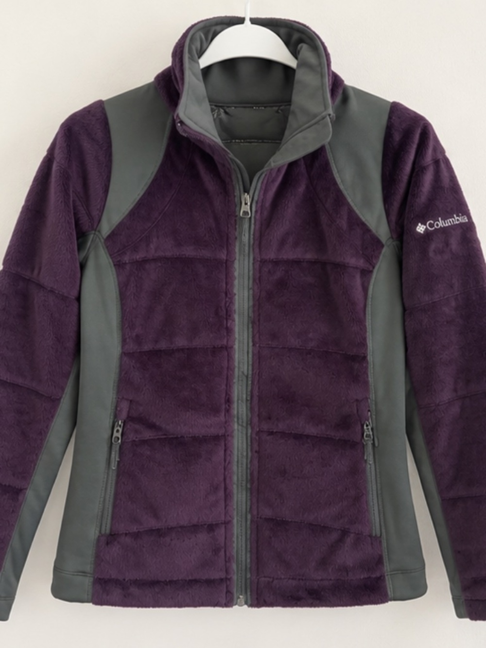 Columbia Omni-Heat Purple Plush Fleece Hybrid Jacket Women’s S